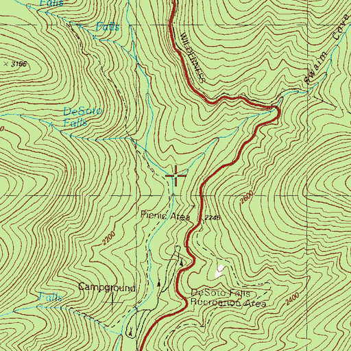 Topographic Map of Swaim Cove, GA