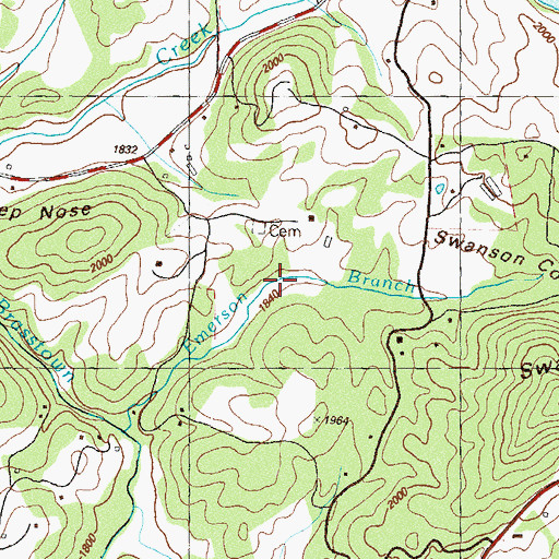 Topographic Map of Swanson Cove, GA