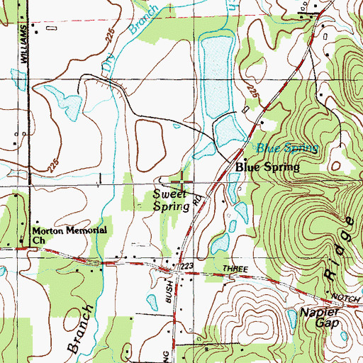 Topographic Map of Sweet Spring, GA