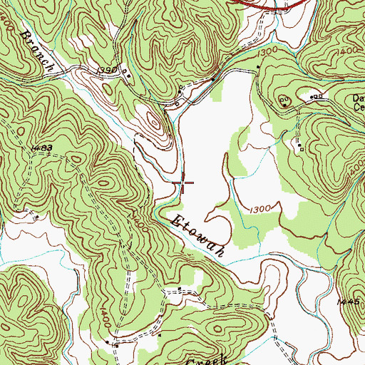 Topographic Map of Tobacco Pouch Branch, GA