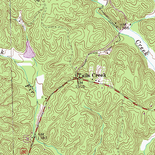 Topographic Map of Tails Creek, GA