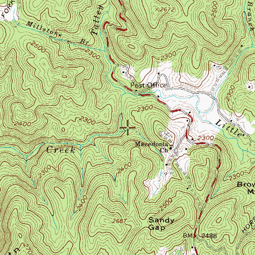 Topographic Map of Talley Mill Creek, GA