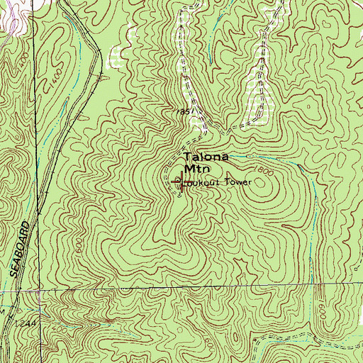 Topographic Map of Talona Mountain, GA
