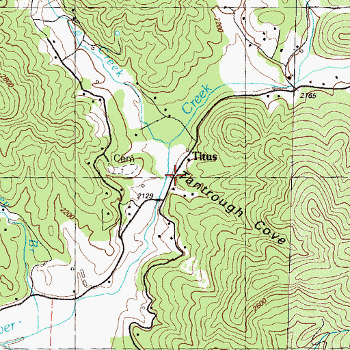 Topographic Map of Tantrough Cove, GA