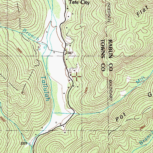Topographic Map of Tate City School, GA