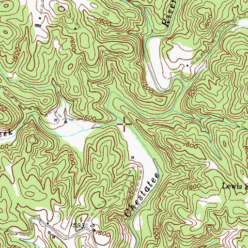 Topographic Map of Tate Creek, GA