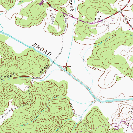 Topographic Map of Tates Creek, GA