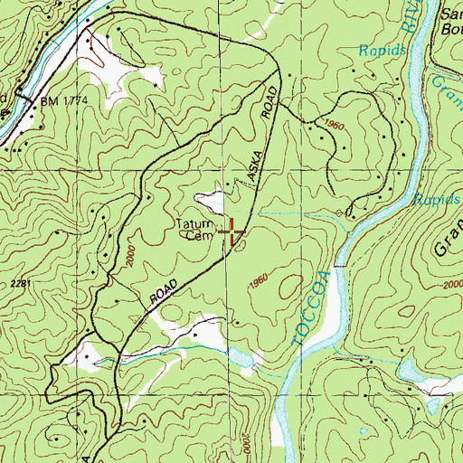 Topographic Map of Tatum Cemetery, GA