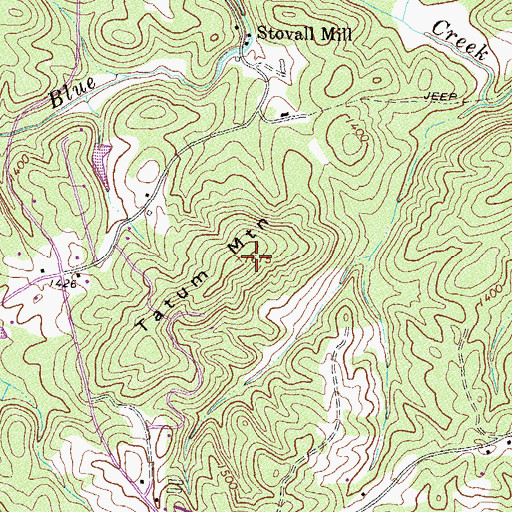 Topographic Map of Tatum Mountain, GA