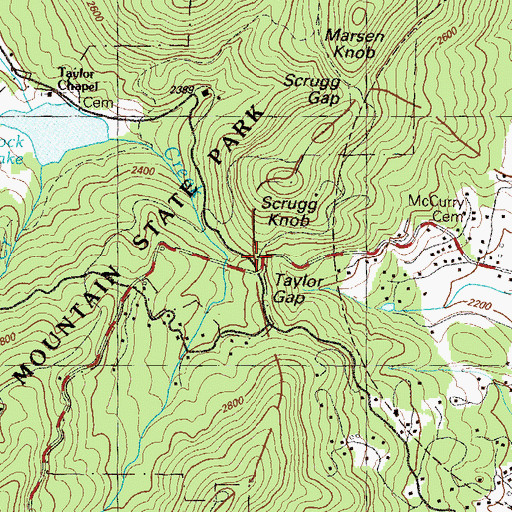 Topographic Map of Taylor Gap, GA