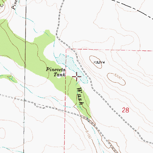 Topographic Map of Pineveta Tank, AZ