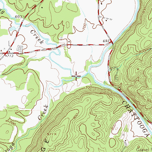 Topographic Map of Teloga Creek, GA
