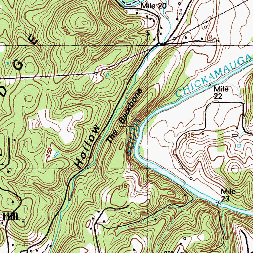 Topographic Map of The Backbone, GA