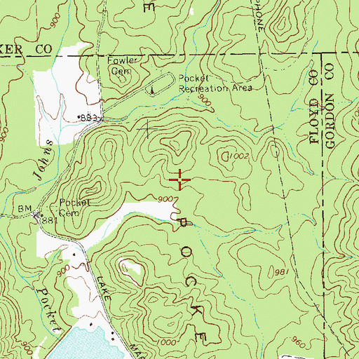 Topographic Map of The Pocket, GA