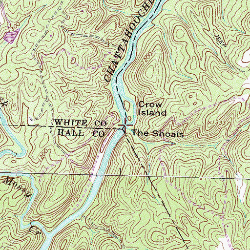 Topographic Map of The Shoals, GA