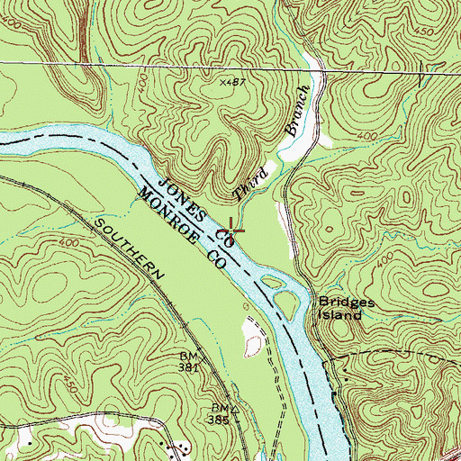 Topographic Map of Third Branch, GA