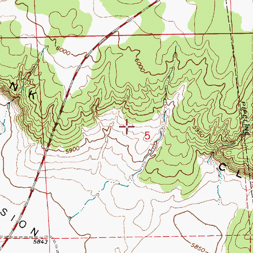Topographic Map of Pink Cliffs, AZ