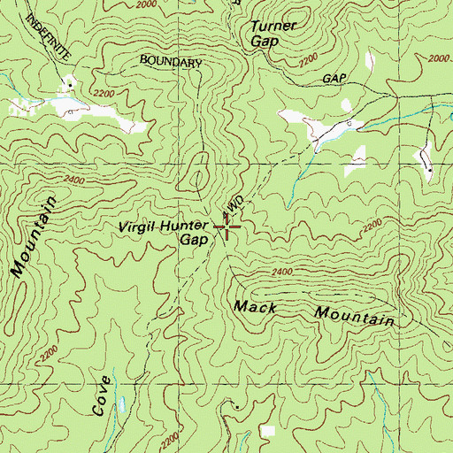 Topographic Map of Virgil Hunter Gap, GA