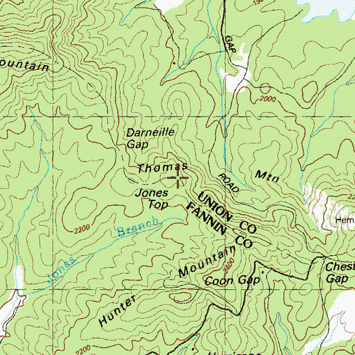 Topographic Map of Mack Mountain, GA