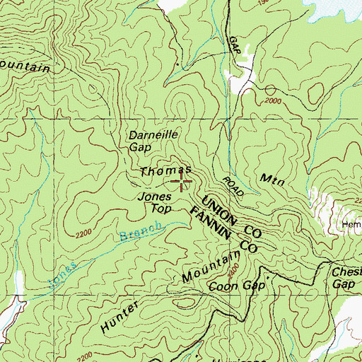 Topographic Map of Mack Mountain, GA