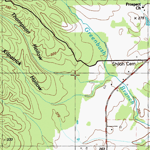Topographic Map of Thompson Hollow, GA
