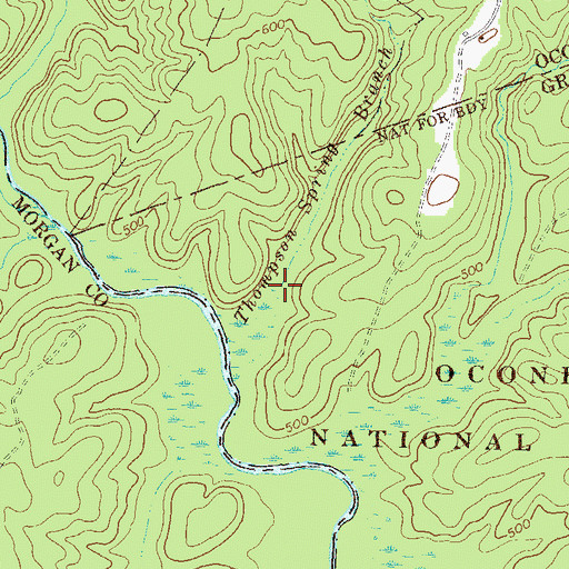 Topographic Map of Thompson Spring Branch, GA