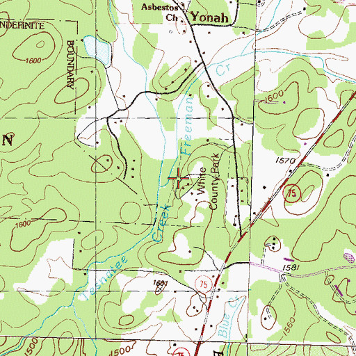Topographic Map of Thurmond Creek, GA