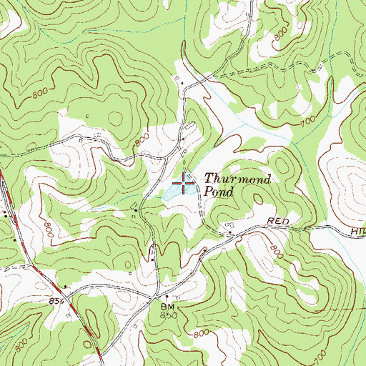 Topographic Map of Thurmond Pond, GA