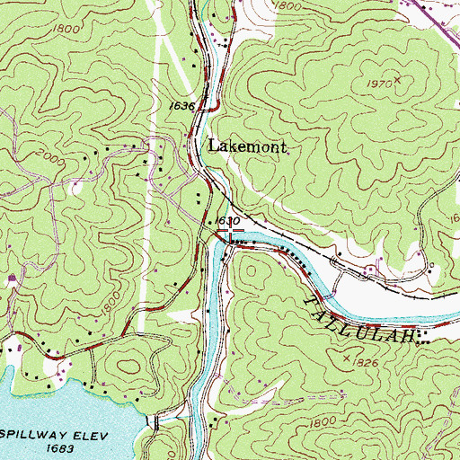 Topographic Map of Tiger Creek, GA