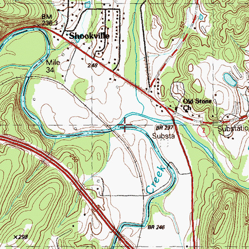 Topographic Map of Tiger Creek, GA