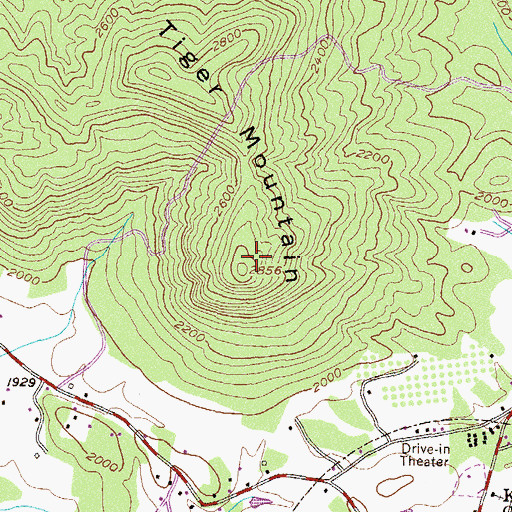 Topographic Map of Tiger Mountain, GA