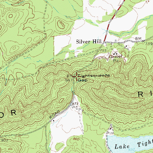 Topographic Map of Tightsqueeze Gap, GA
