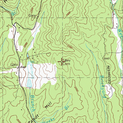 Topographic Map of Tilley Family Cemetery, GA