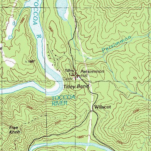Topographic Map of Tilley Church, GA