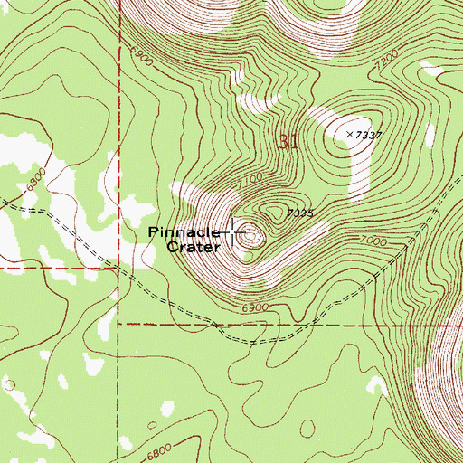 Topographic Map of Pinnacle Crater, AZ