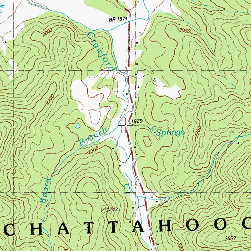 Topographic Map of Board Branch, GA