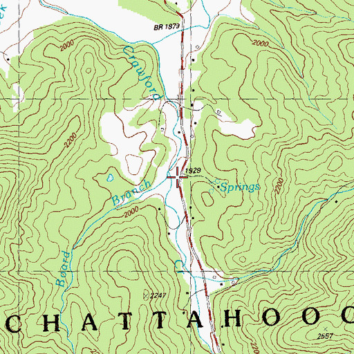 Topographic Map of Board Branch, GA