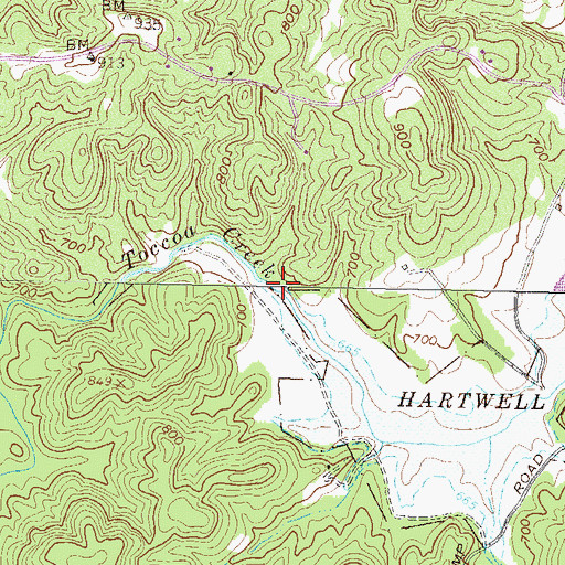 Topographic Map of Toccoa Creek, GA