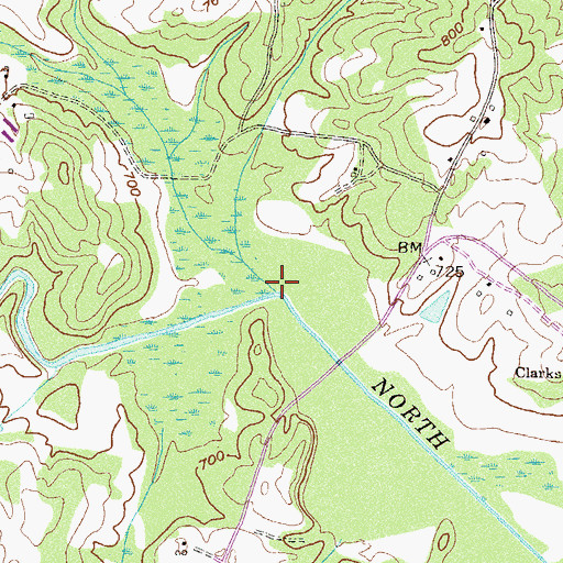 Topographic Map of Toms Creek, GA