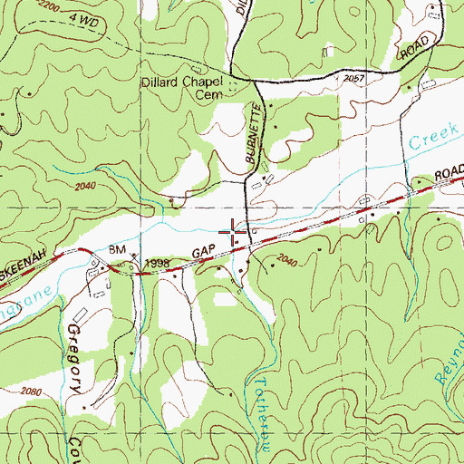 Topographic Map of Totherow Branch, GA