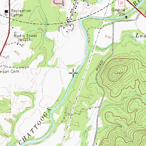 Topographic Map of Town Branch, GA