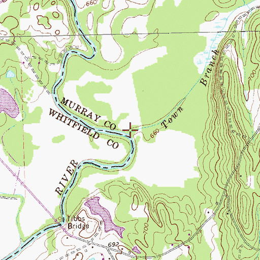 Topographic Map of Town Branch, GA