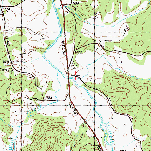 Topographic Map of Town Creek, GA