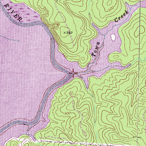 Topographic Map of Town Creek, GA