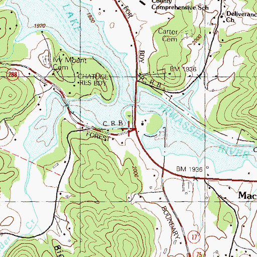 Topographic Map of Towns County Park (historical), GA