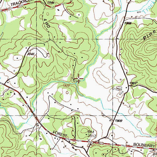 Topographic Map of Trackrock Branch, GA