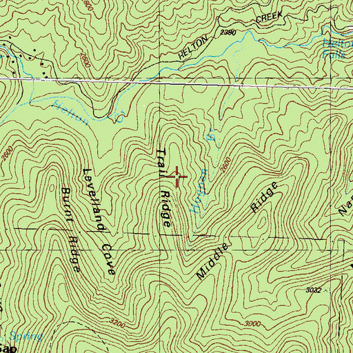 Topographic Map of Trail Ridge, GA