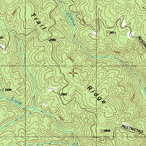 Topographic Map of Trail Ridge, GA