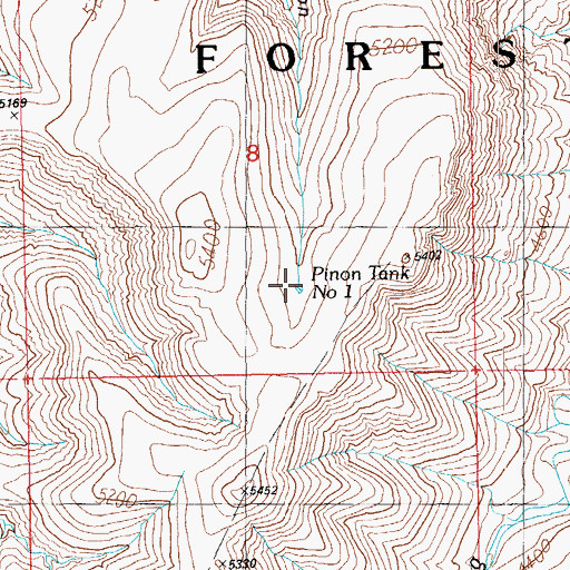 Topographic Map of Pion Tank Number One, AZ
