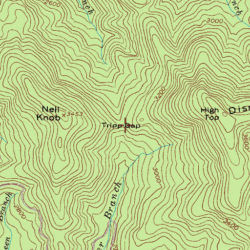 Topographic Map of Tripp Gap, GA